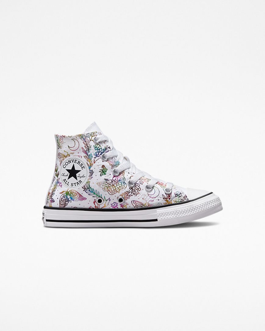 Tenisky Vysoke Converse Chuck Taylor All Star Butterfly Shine Dievcenske Biele Ruzove Nachový Modre | SK FJ5QB9